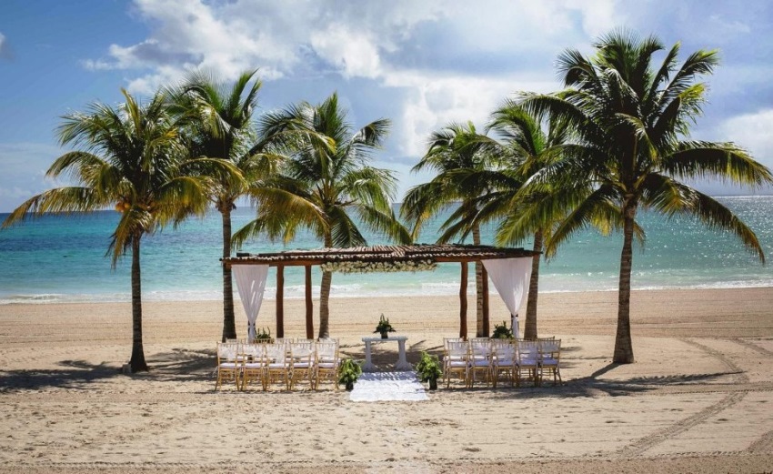 Secrets Maroma Beach Riviera Cancun beach wedding setup