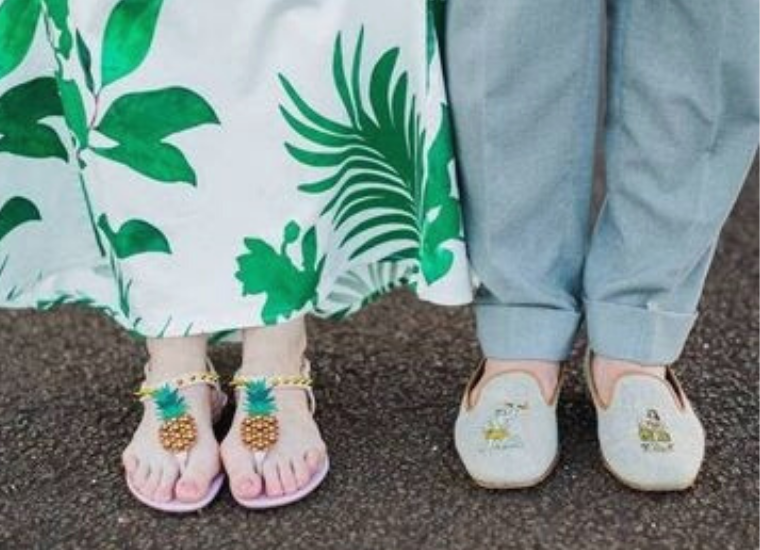 couples wedding beach shoes