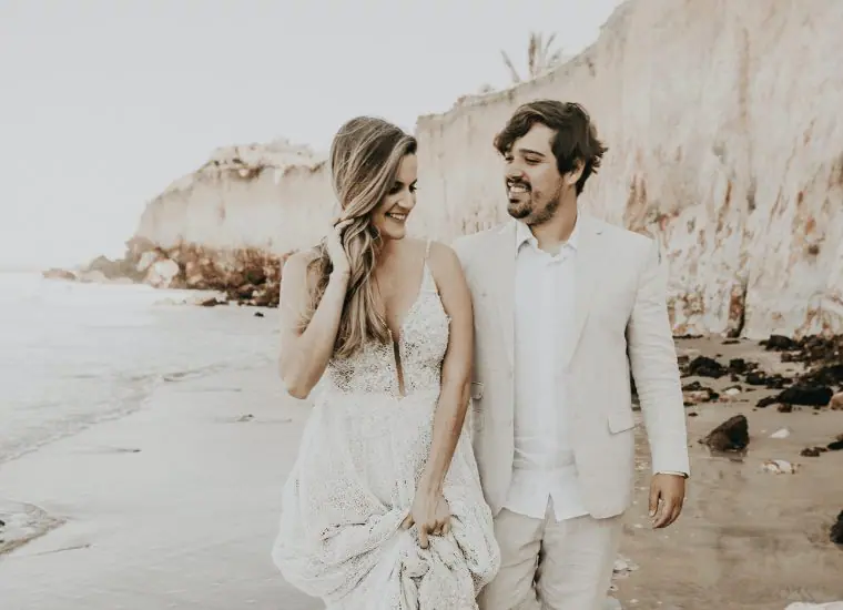 semiformal beach wedding