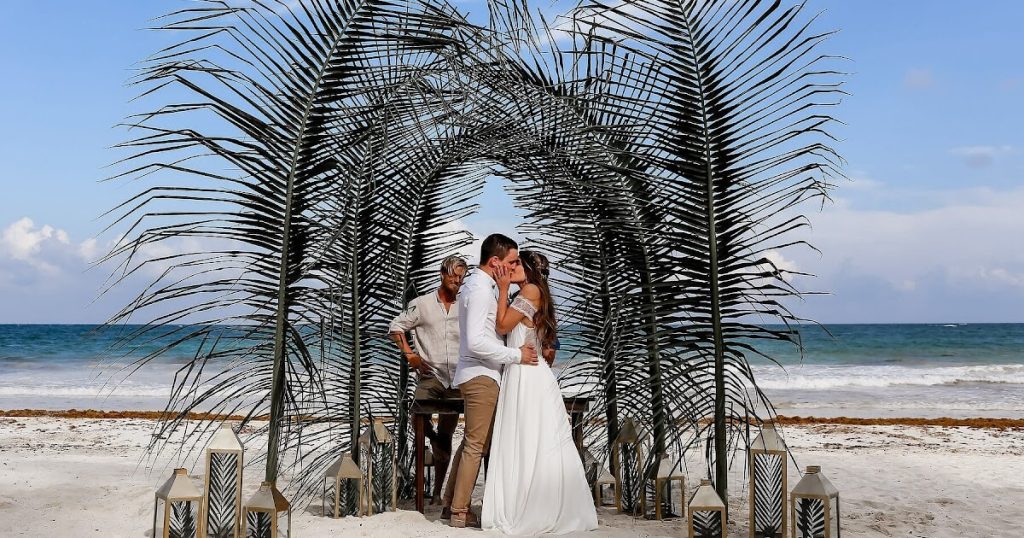 catalonhia royal mexico wedding ceremony setup