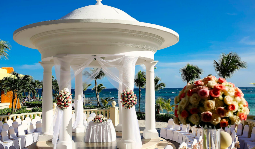 barcelo maya beach wedding gazebo