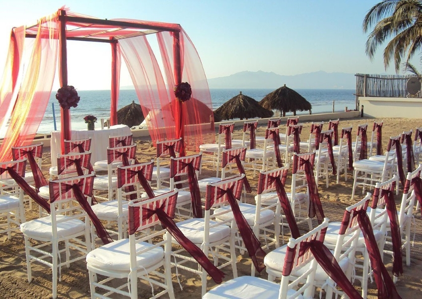 Club Beach wedding setup at Wyndham Alltra Riviera Nayarit