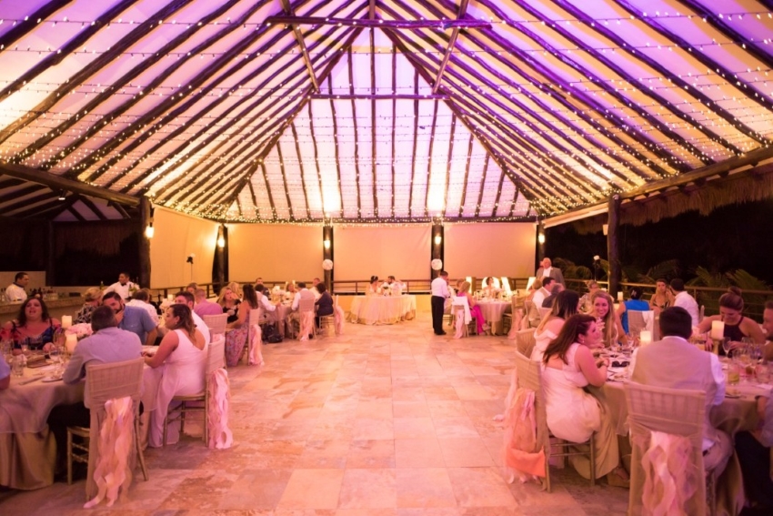 el dorado seaside palm wedding reception setup