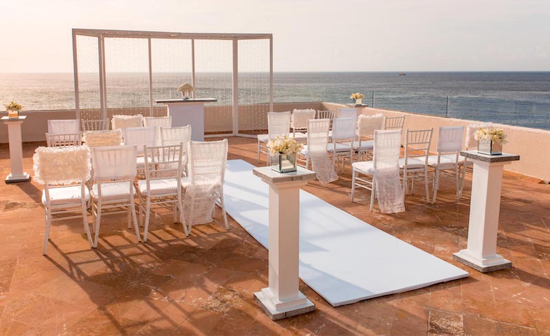 Palace Resort Cozumel rooftop terrace wedding