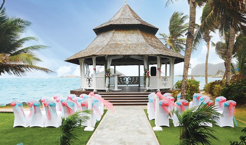 Coconut Bay Beach Resort & Spa gazebo venue setup saint lucia