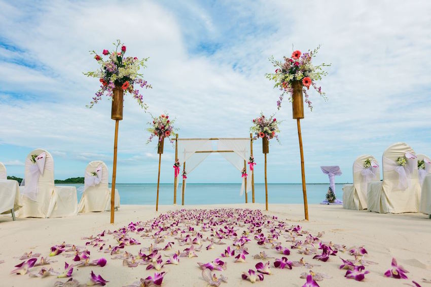 destination wedding beach ceremony