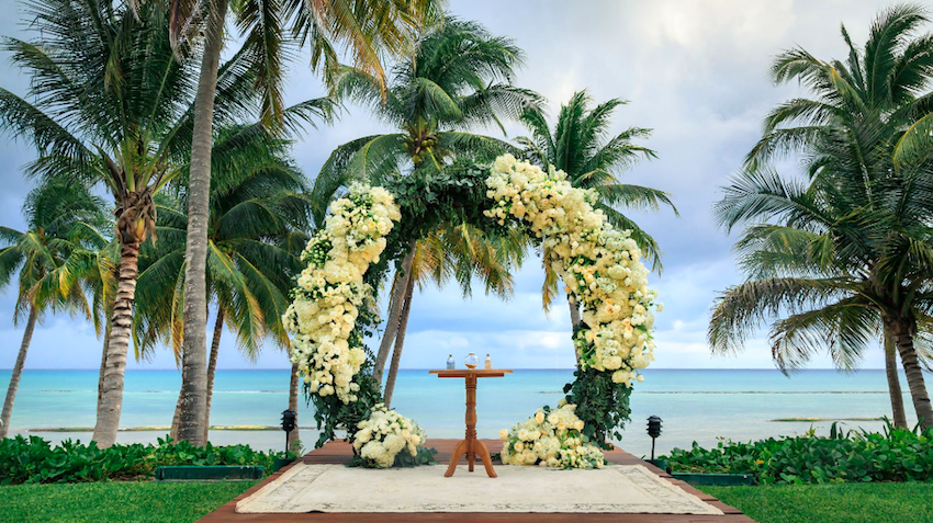 grand velas beach wedding