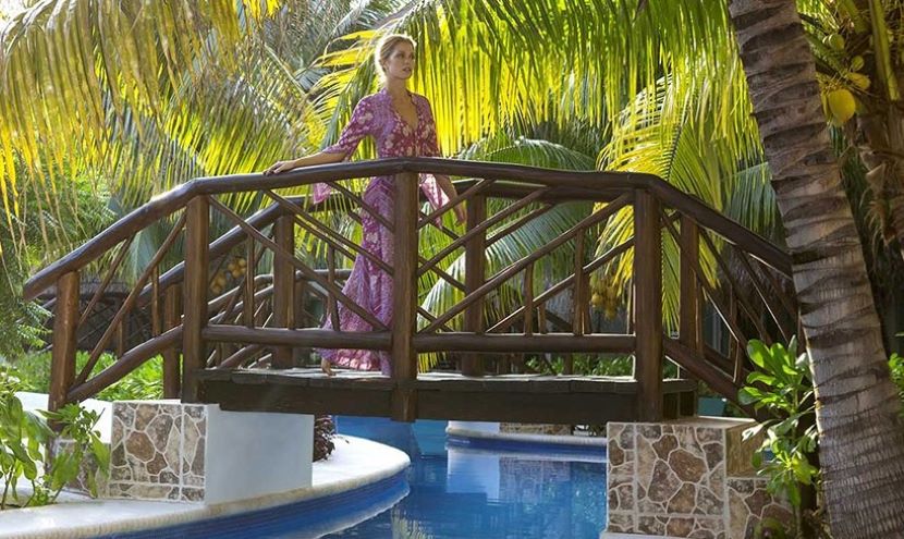 bridge over lazy river at El Dorado Casitas Royale