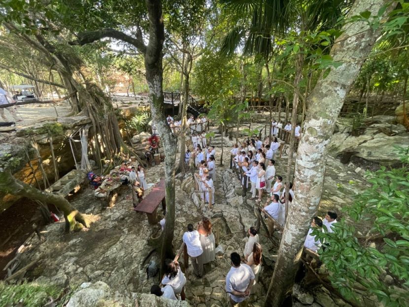 Jungle rock wedding venue at El Dorado Casitas Royale