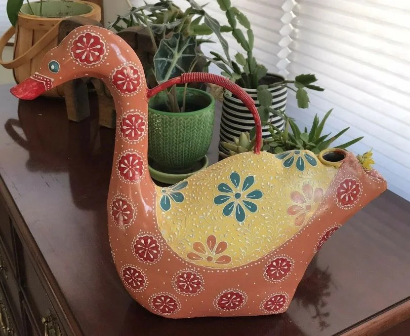 Colorful Goose Metal Watering Can