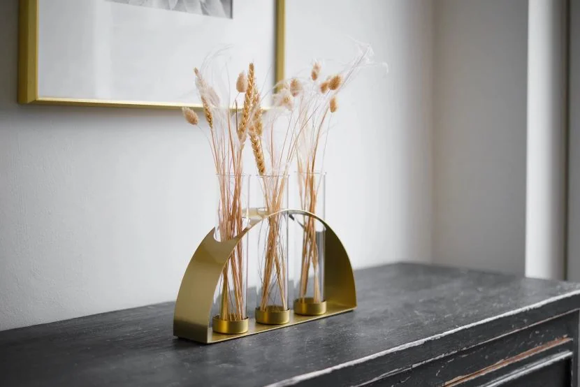 Funky Gold Flower Vase