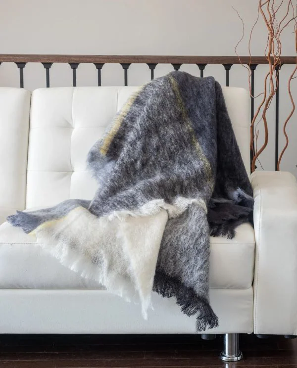 mohair wool throw blanket