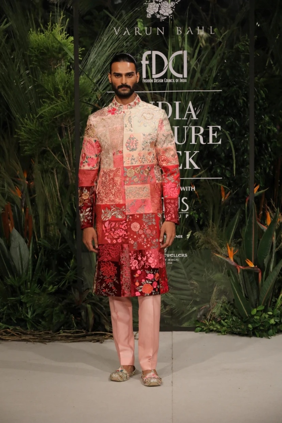 patchwork sherwani varun bahl