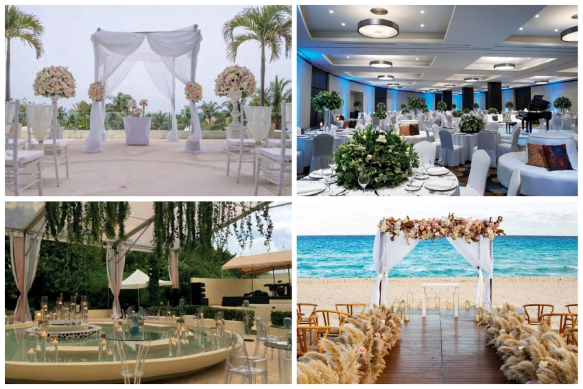 Live Aqua Beach Resort Cancun wedding venues collage