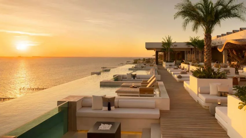 Rooftop Pool at Sunset at Impression Isla Mujeres by Secrets