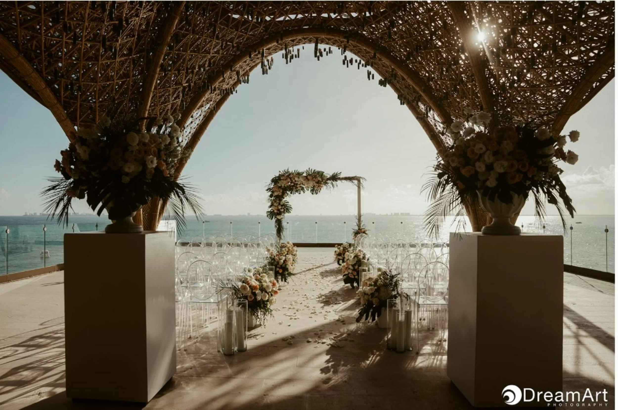 temple venue ceremony setup at impression isla mujeres by secrets