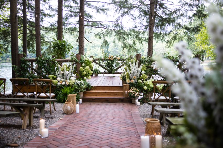 wedding setup in a forest