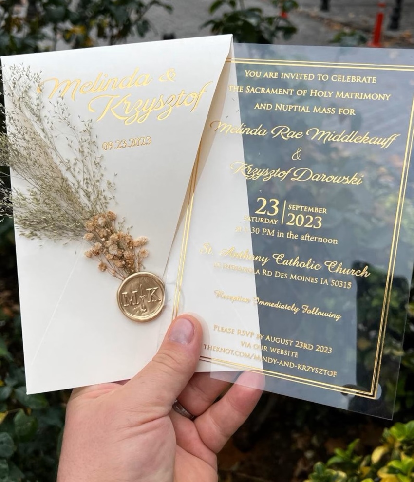 acrylic wedding invitation