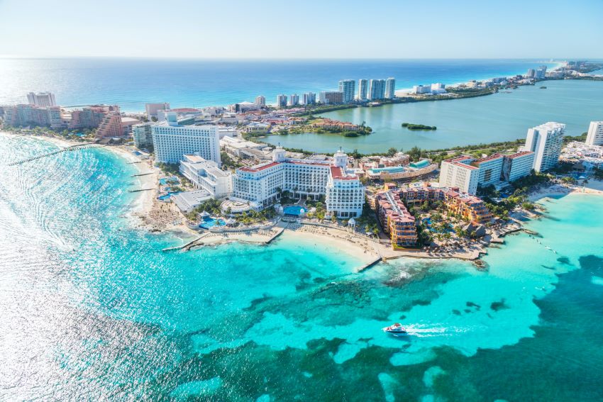 aerial view of Cancun mexico