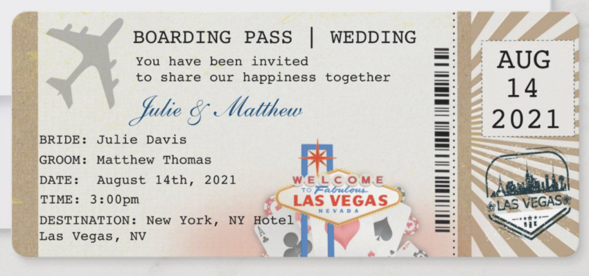 boarding pass wedding invitation