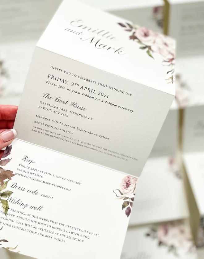 fold out wedding invitation