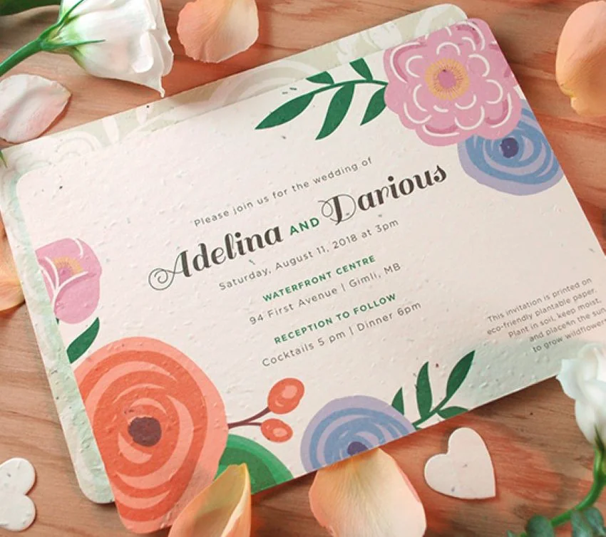 plantable paper wedding invitation