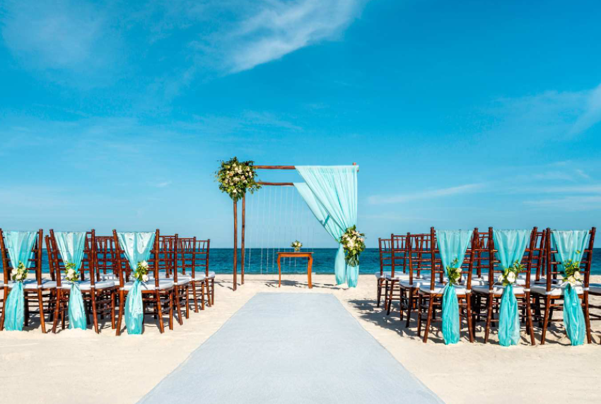 secrets royal beach punta cana beach wedding setup