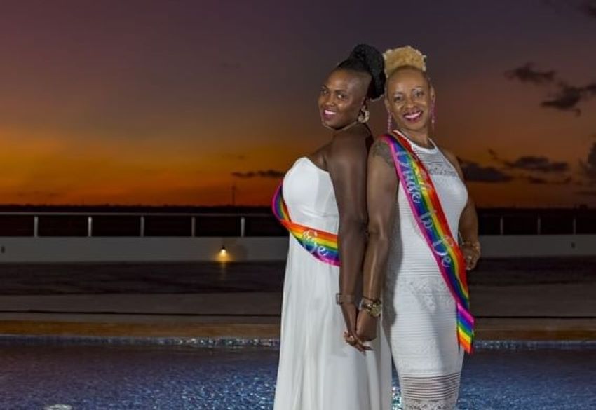 lgbtq wedding couple at haven riviera cancun