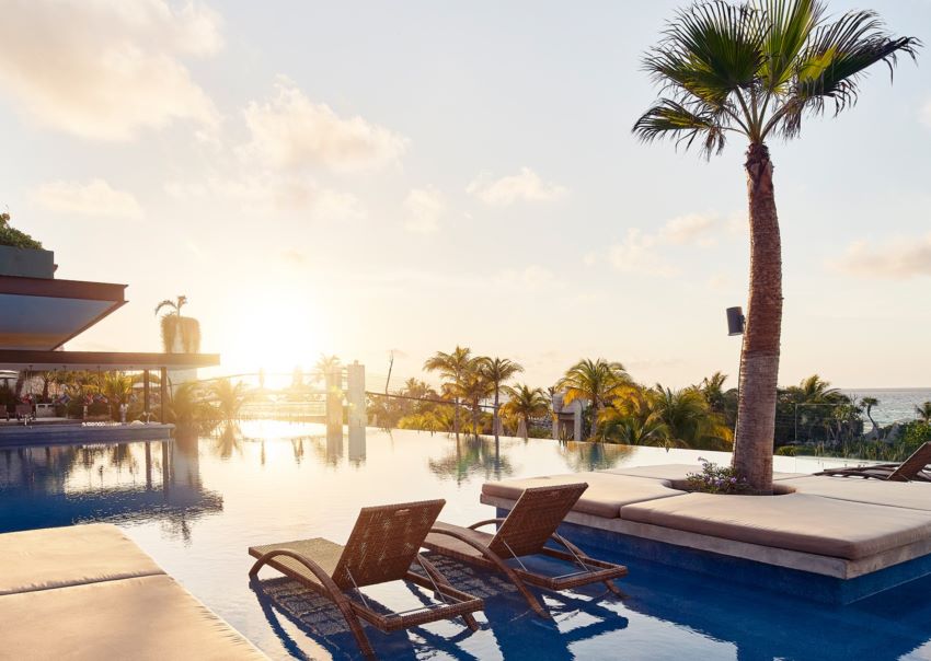 pool at hotel xcaret arte