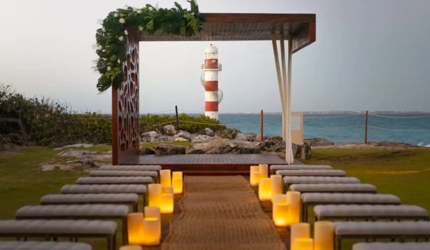 Lighthouse Terrace at Hyatt Ziva Cancun wedding setup