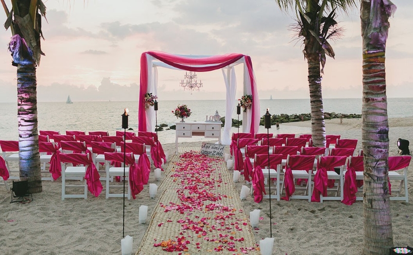 beach wedding setup at fiesta americana puerto vallarta