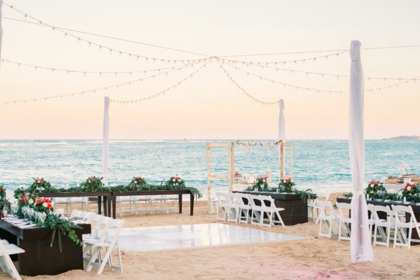 beach wedding setup breathless punta cana