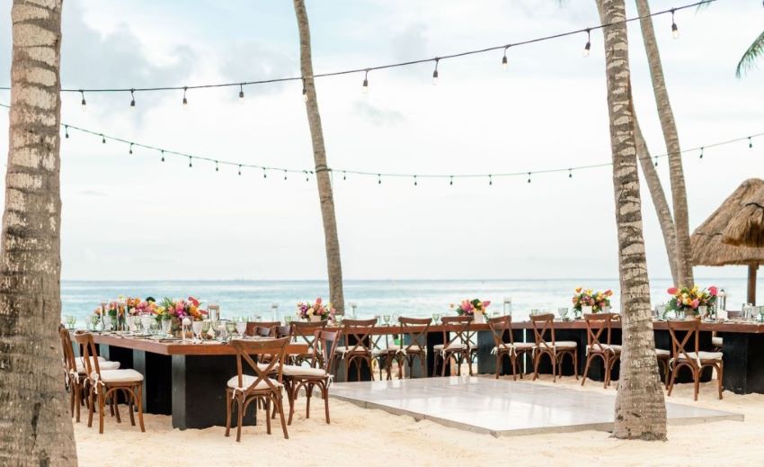 beach wedding venue at mahekal beach resort