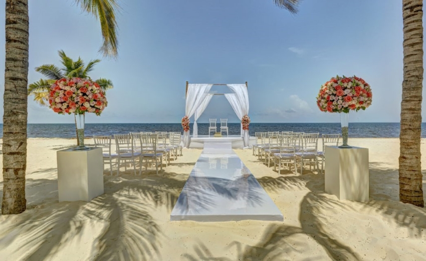 Royalton Punta Cana indian wedding setup on the beach