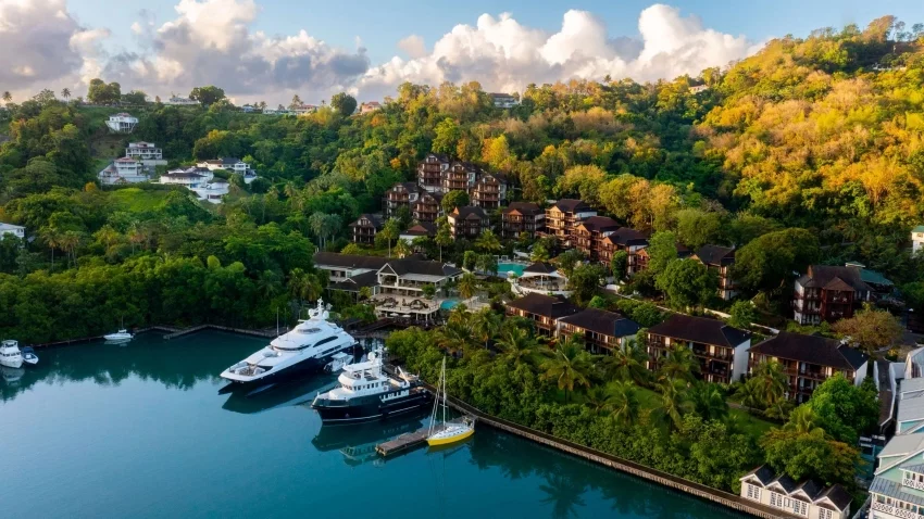 aerial view of zoetry marigot bay st lucia