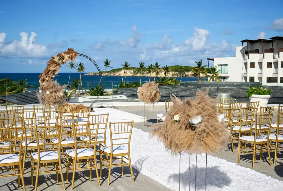 Ceremony on the seaside sky terrace at Dreams Macao Punta Cana Resort and Spa