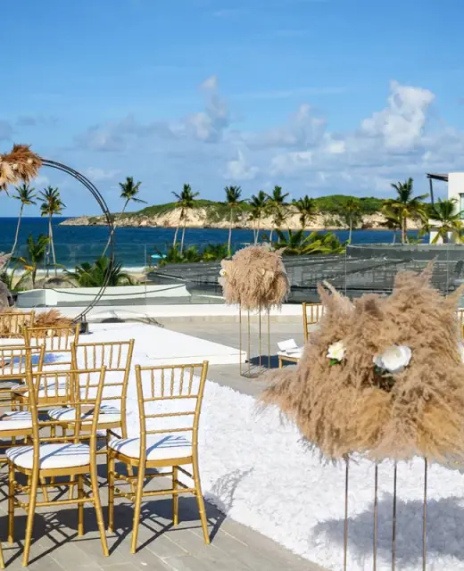Ceremony on the seaside sky terrace at Dreams Macao Punta Cana Resort and Spa