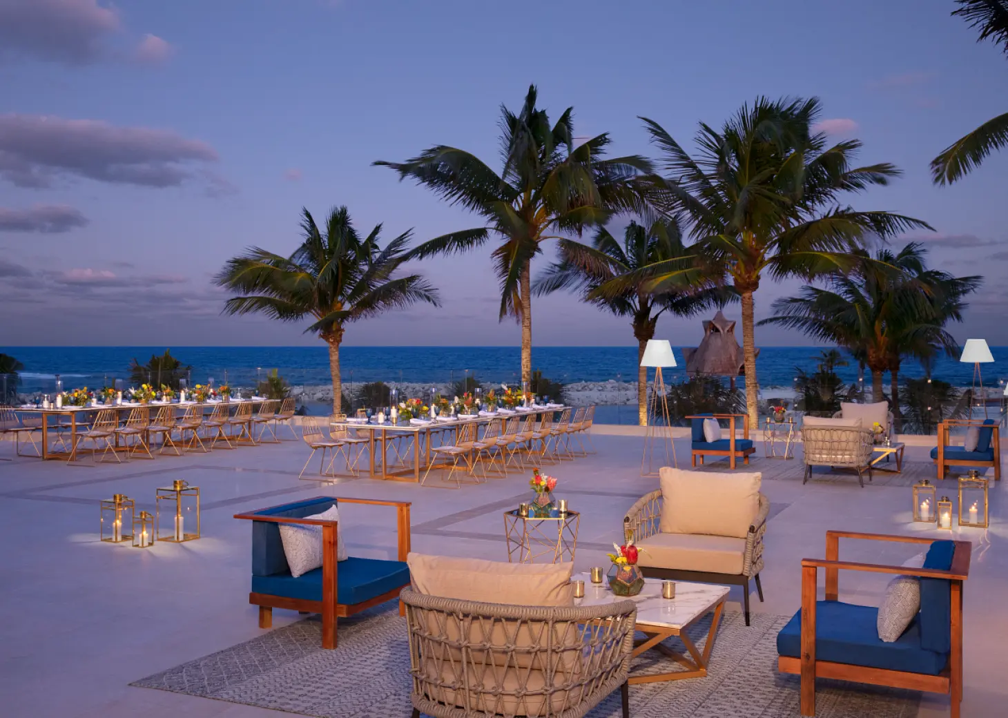 Dreams Aventuras Riviera Maya rooftop wedding cocktail