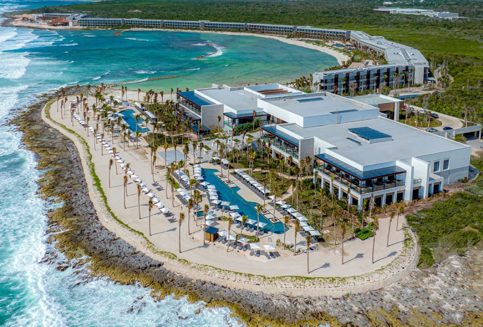 Hilton Tulum aerial overview.