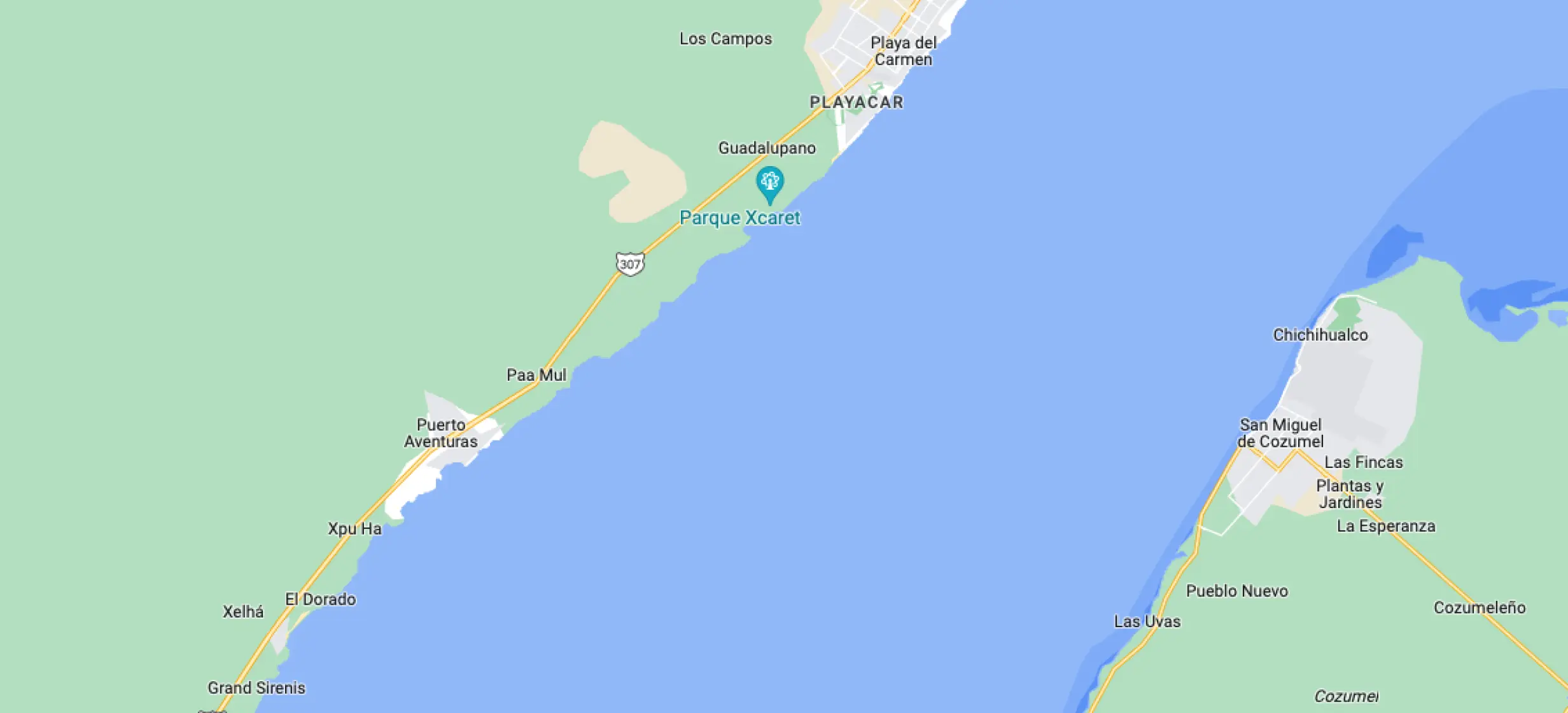 Resort map of Akumal Bay beach