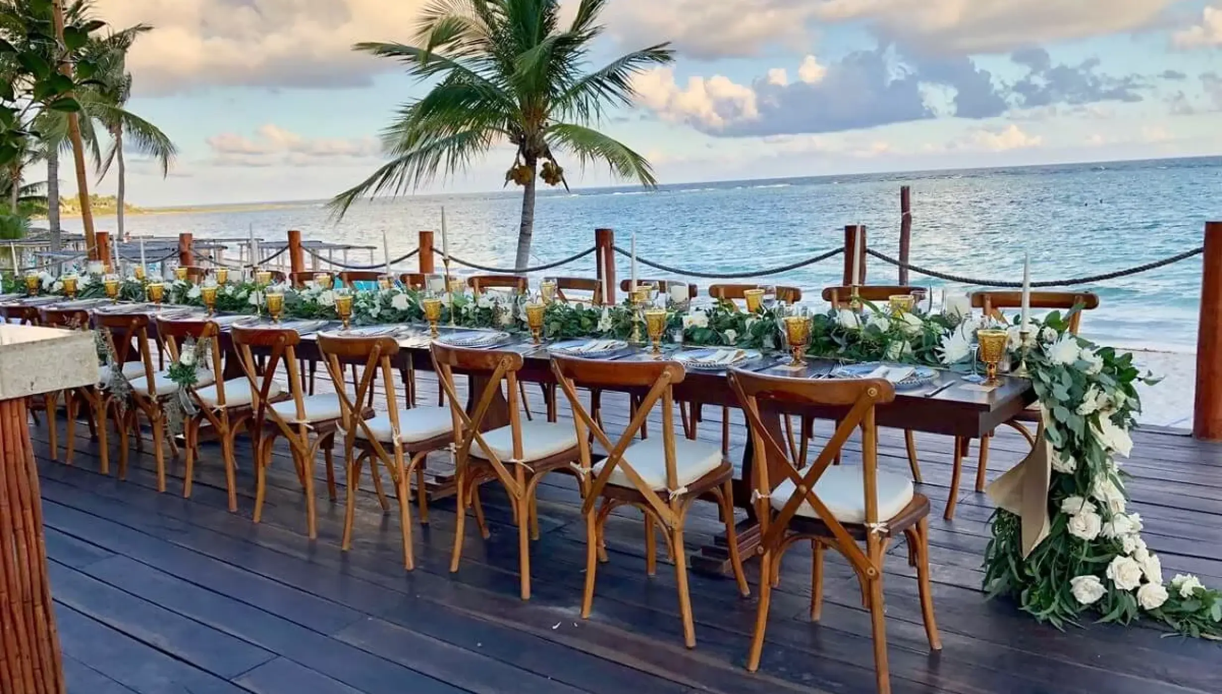 Private dinner reception in sushi bar at akumal bay beach and wellness resort