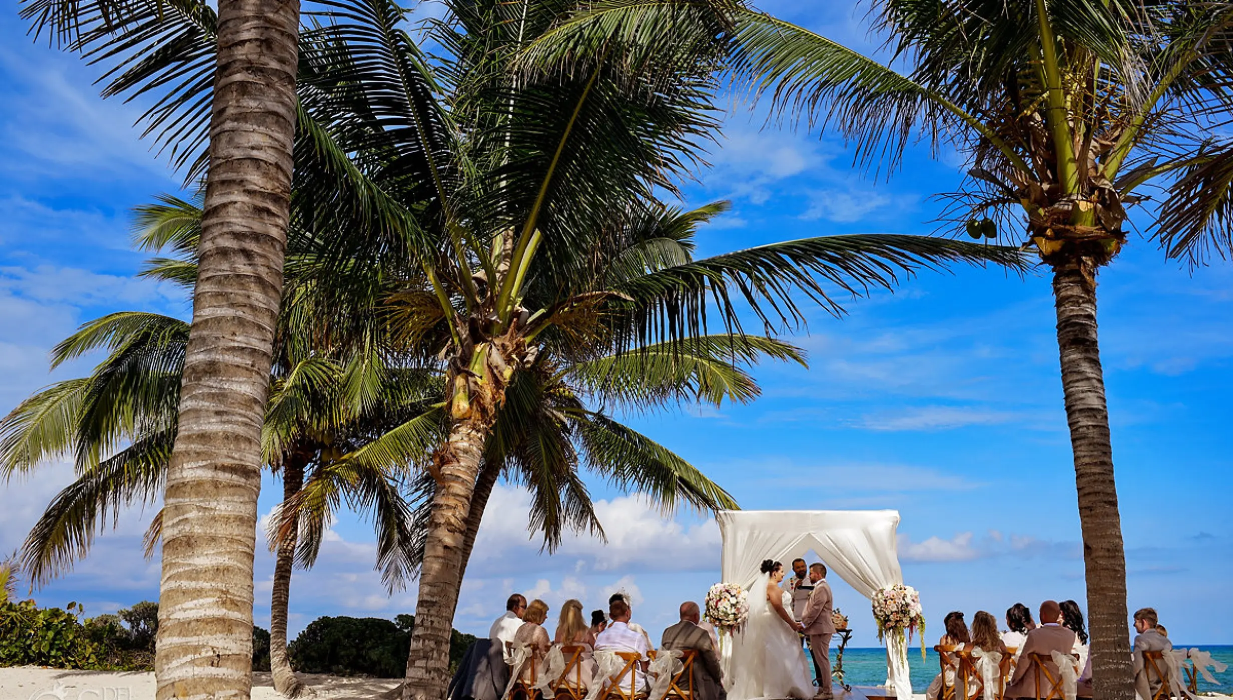 ceremony wedding at labna beach venue in akumal bay beach and wellness