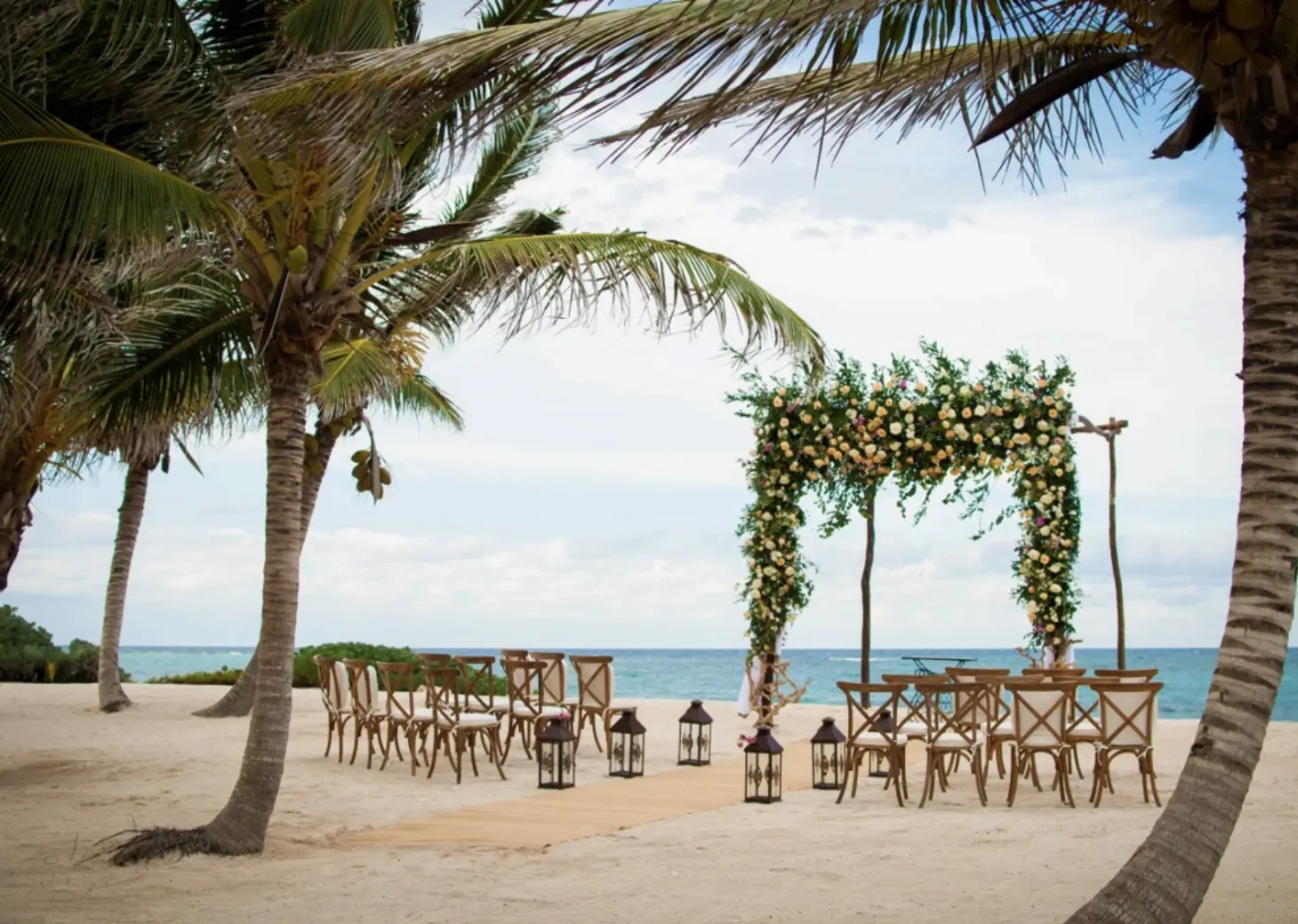 Labna Beach wedding ceremony at Akumal bay beach and wellness resort