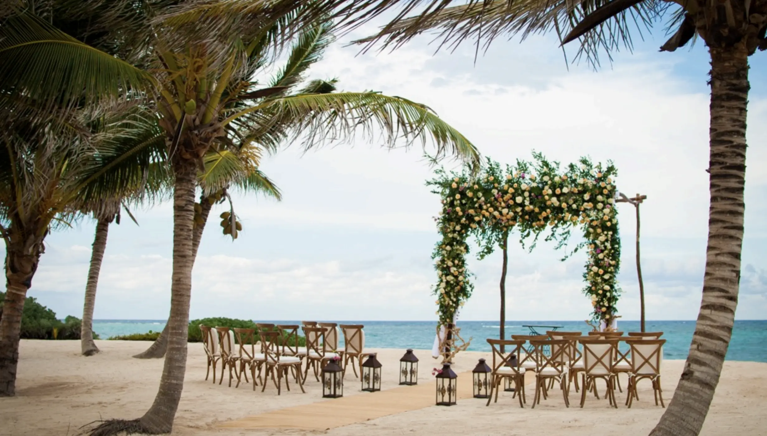 Labna Beach wedding ceremony at Akumal bay beach and wellness resort