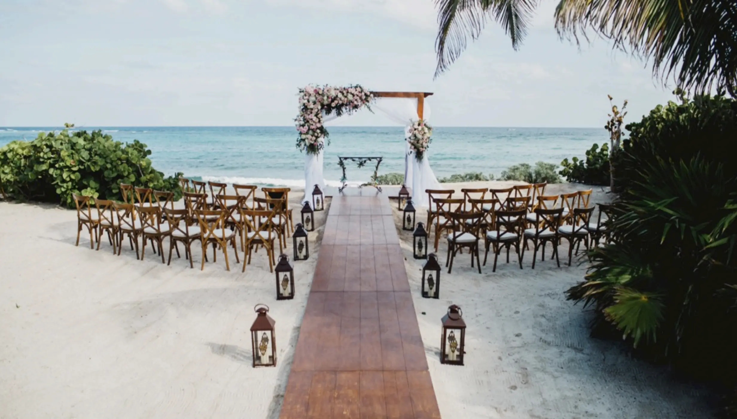 Labna Beach wedding ceremony at Akumal bay beach and wellness resort