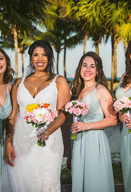 bride with bride's maids