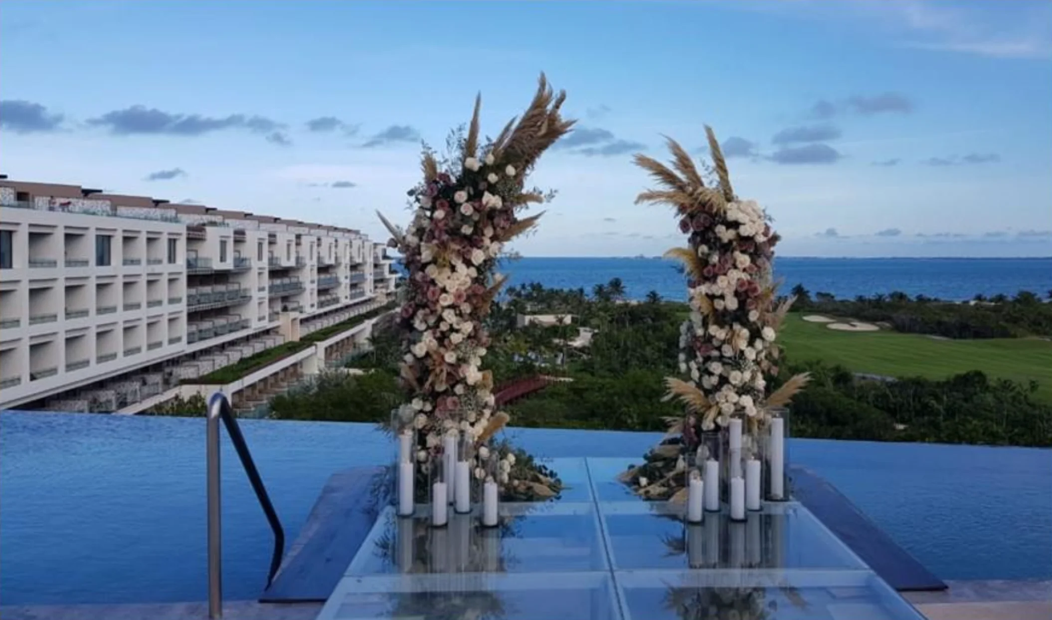 Ceremony wedding in el cielo venue at atelier playa mujeres resort
