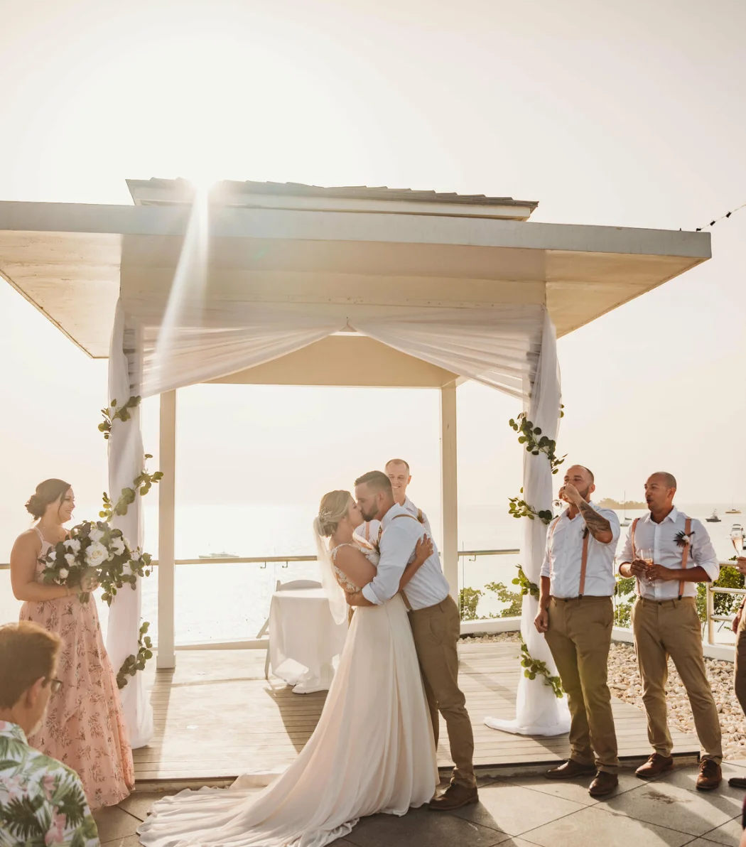 Wedding ceremony on the sky wedding at Azul beach resort negril