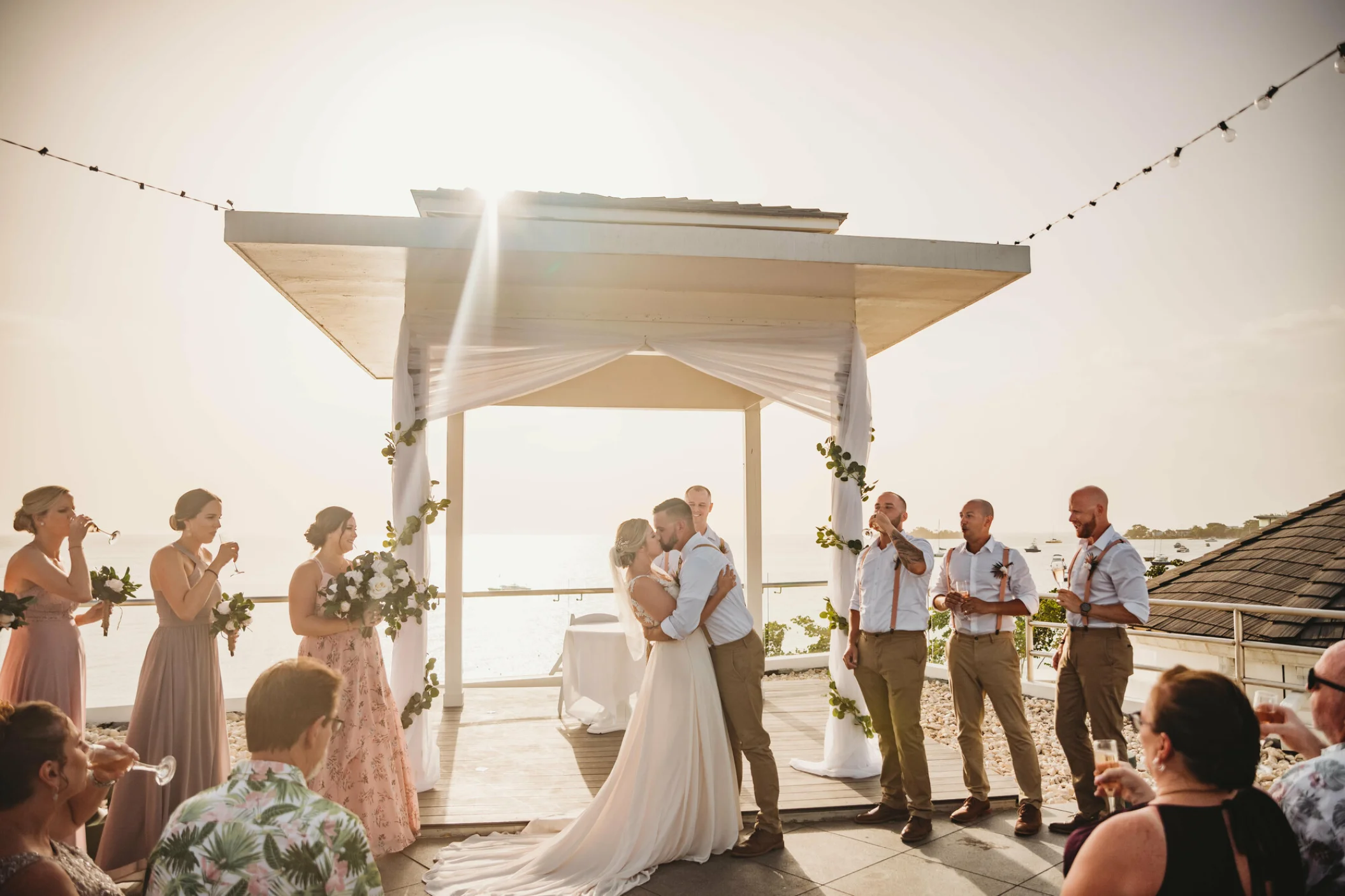 Wedding ceremony on the sky wedding at Azul beach resort negril