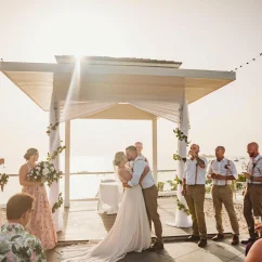 Wedding ceremony on the sky wedding at Azul beach resort negril
